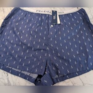 🆕 Polo by Ralph Lauren Navy Pony Player Jacquard Print Men's Boxer Shorts XL 🐎
